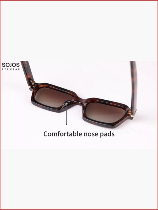 Retro Trendy Polarized Square Sunglasses with UV Protection main image 4
